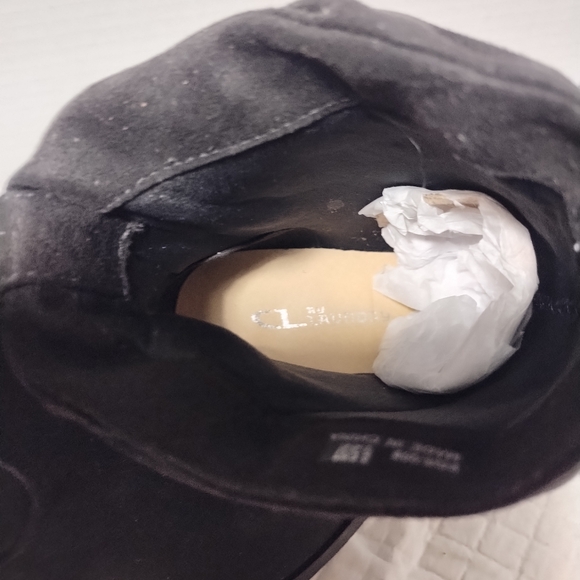 CL by laundry black suede ankle boot size 6.5 - Picture 7 of 9